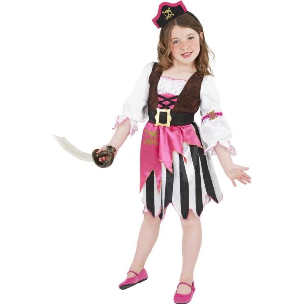 Smiffys Pink Pirate Girl’s Fancy Dress Costume – Age 7-9  |   Pirate FANCY DRESS Pirate