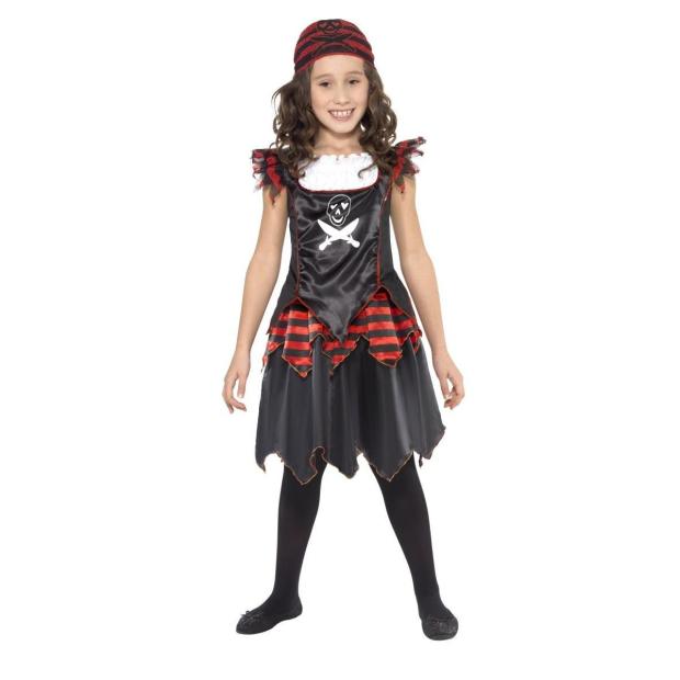 Smiffys Pirate Skull & Crossbones Girl’s Fancy Dress Costume  |   Pirate FANCY DRESS Pirate