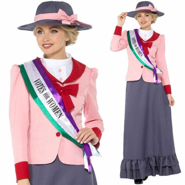 Victorian Suffragette Costume Fancy Dress Pankhurst Women Votes Outfit  |   Historical FANCY DRESS Historical