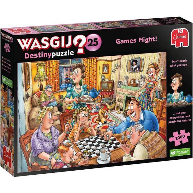 Wasgij Destiny 25 – Games Night 1000 Piece Jigsaw Puzzle  |   Galt toys EDUCATIONAL Galt toys