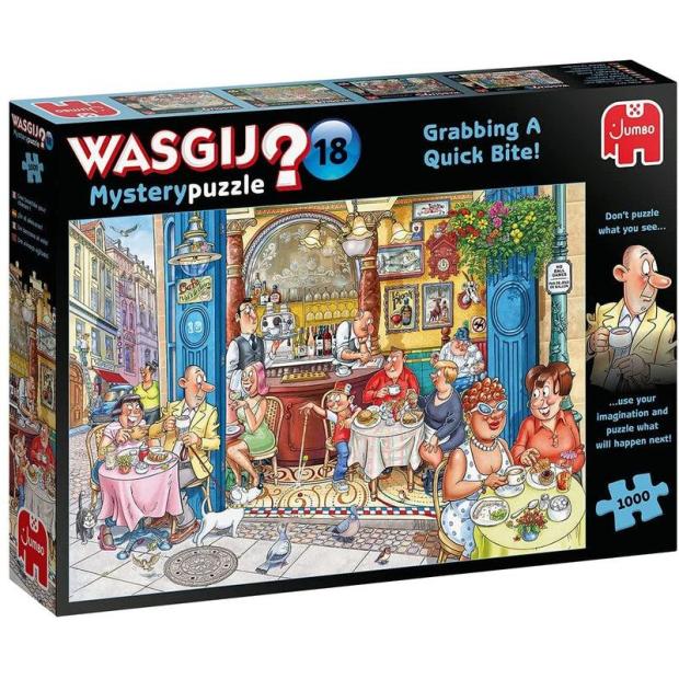 Wasgij Mystery 18 – Grabbing a Quick Bite! 1000Pc Jigsaw Puzzle  |   Galt toys EDUCATIONAL Galt toys