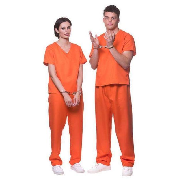 Wicked Costumes 2pc County Jail Orange Convict Costume  |   Cops & robbers Cops & robbers Cops & robbers