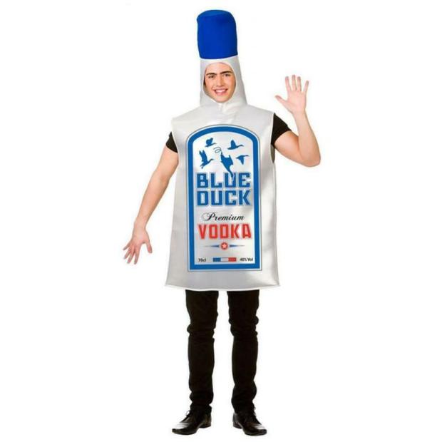 Wicked Costumes Adult Blue Duck Vodka Bottle Costume  |   Food and drink FANCY DRESS Food & drink