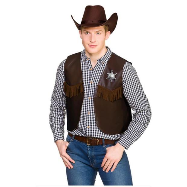 Wicked Costumes Cowboy Waistcoat Adult Fancy Dress – Brown  |   Cowboy & indian Cowboy & indian Cowboy & indian