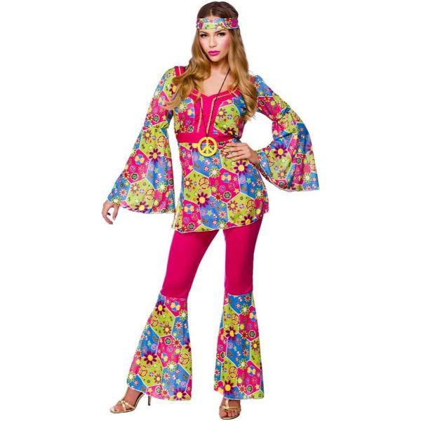 Wicked Costumes Feelin’ Groovy Women’s Hippie Fancy Dress Costume  |   Hippie FANCY DRESS Hippie