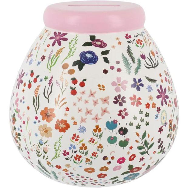 Pot of Dreams Ceramic Money Box Floral Cream  |   Pot Of Dreams ARTS & CRAFTS Pot Of Dreams