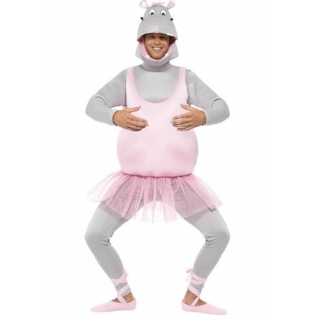 Ballerina Hippo Costume Funny Stag Adult Fancy Dress Outfit Animal Mascot  |   Animal Animal Animal