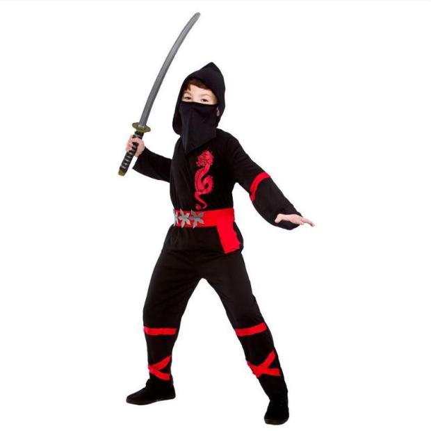 Boys Power Ninja Costume Martial Arts Japanese Samurai Warrior Fancy Dress  |   Tv & film FANCY DRESS Tv & film